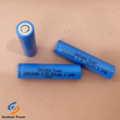রিচার্জযোগ্য লিথিয়াম ব্যাটারি IFR10440 AAA 3.2V LiFePO4 200mAh সেল ফ্ল্যাট ক্যাপ