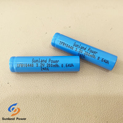 রিচার্জযোগ্য লিথিয়াম ব্যাটারি IFR10440 AAA 3.2V LiFePO4 200mAh সেল ফ্ল্যাট ক্যাপ