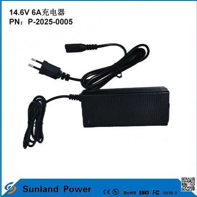 14.6V 6A চার্জার, 12.8V/14.4V লিথিয়াম আয়রন ফসফেট (LiFePO4) ব্যাটারি চার্জার সঙ্গে সামঞ্জস্যপূর্ণ, বিশেষভাবে বৈদ্যুতিক সরঞ্জাম / বৈদ্যুতিক দক্ষ চার্জার জন্য ডিজাইন, একাধিক ডিভাইসের সাথে সামঞ্জস্যপূর্ণ
