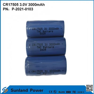 CR17505 3.0V 3000mAh স্মার্ট যন্ত্রপাতি জন্য মেডিকেল সরঞ্জাম পরিবহন এবং সরবরাহ স্মার্ট আসবাবপত্র উচ্চ ক্ষমতা স্থিতিশীল নিষ্কাশন কর্মক্ষমতা ভোল্টেজ আউটপুট দীর্ঘ সেবা জীবন
