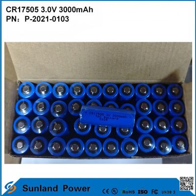 CR17505 3.0V 3000mAh স্মার্ট যন্ত্রপাতি জন্য মেডিকেল সরঞ্জাম পরিবহন এবং সরবরাহ স্মার্ট আসবাবপত্র উচ্চ ক্ষমতা স্থিতিশীল নিষ্কাশন কর্মক্ষমতা ভোল্টেজ আউটপুট দীর্ঘ সেবা জীবন