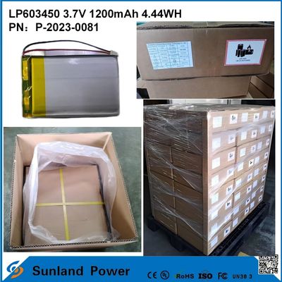 GP603450 গ্রাহক ইলেকট্রনিক্স এবং মেডিকেল অ্যাপ্লিকেশনগুলির জন্য সেল 1200mAh 3.7V UL & UN38.3 স্টক এবং কাস্টমাইজযোগ্য হিসাবে প্রত্যয়িত