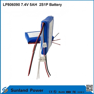 7.4V 5AH LP806090 2S1P পলিমার লিথিয়াম আইওন ব্যাটারি