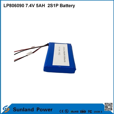 7.4V 5AH LP806090 2S1P পলিমার লিথিয়াম আইওন ব্যাটারি