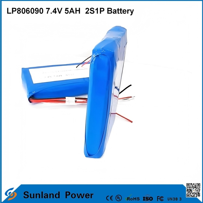 7.4V 5AH LP806090 2S1P পলিমার লিথিয়াম আইওন ব্যাটারি