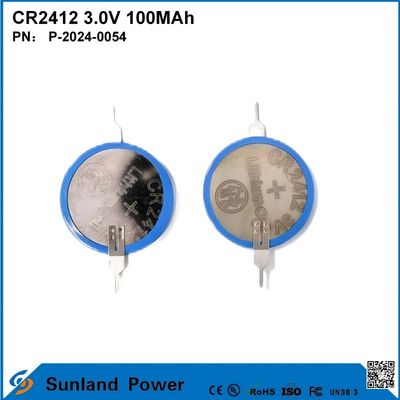 CR2412 3.0V 100MAH Li-MnO2 ব্যাটারি দীর্ঘ শক্তিশালী জীবন