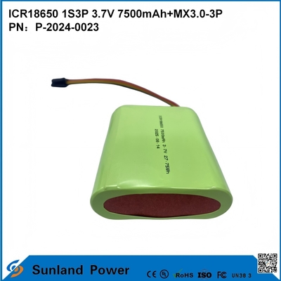 CR18650 1S3P 3.7V 7500mAh+MX3.0-3P-UL2054 ব্যাটারি