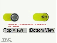 রায়ভাক এক্সট্রা অ্যাডভান্সড জিংক এয়ার PR536 1.4v 85mAh লিথিয়াম মুদ্রা সেল ব্যাটারি