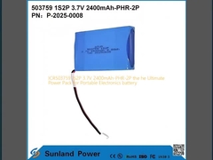 ICR503759 1S2P 3.7V 2400mAh-PHR-2P পোর্টেবল ইলেকট্রনিক্স ব্যাটারির জন্য চূড়ান্ত পাওয়ার প্যাক