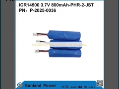 ICR14500 3.7V 800mAh-PHR-2-JST-10mm তার