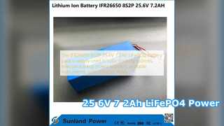 IFR26650 8S2P 25.6V 7.2Ah LiFePO4 ব্যাটারি পাওয়ার